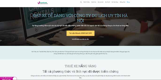 Cho thuê xe du lịch travelcar.vn tại Hà Nội uy tín nhất 2024