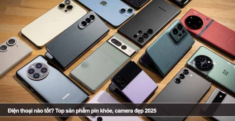 Điện thoại nào tốt? Top sản phẩm pin khỏe, camera đẹp 2025